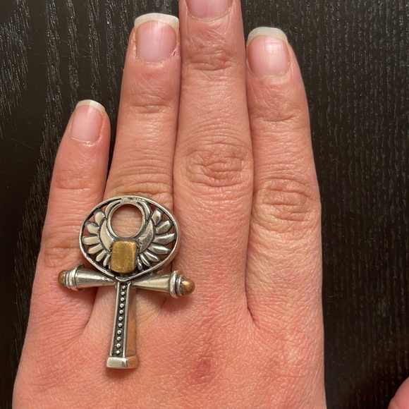 Key of life ancient Egypt inspired silver ring - Picture 4 of 5